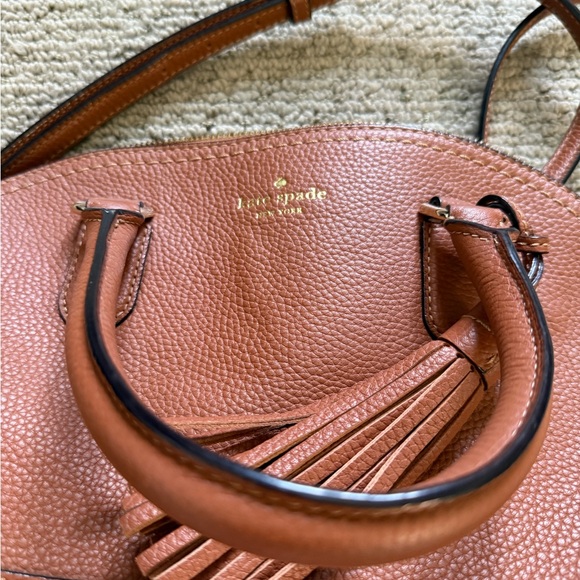 Kate Spade New York Carli McCall Brown Satchel Purse - Cognac Color - Picture 6 of 7